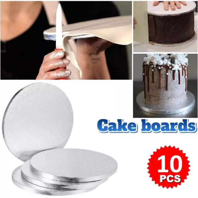 10Pc Masonite Cake Board 5mm White Round Various Sizes Wedding Favour Cake treys