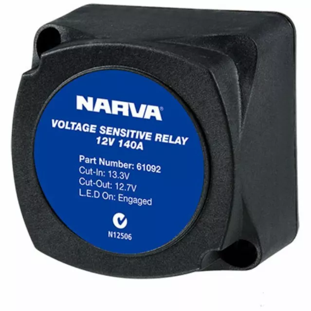 Narva 61092Bl Dual Battery Voltage Sensitive Relay Vrs 12V 140A