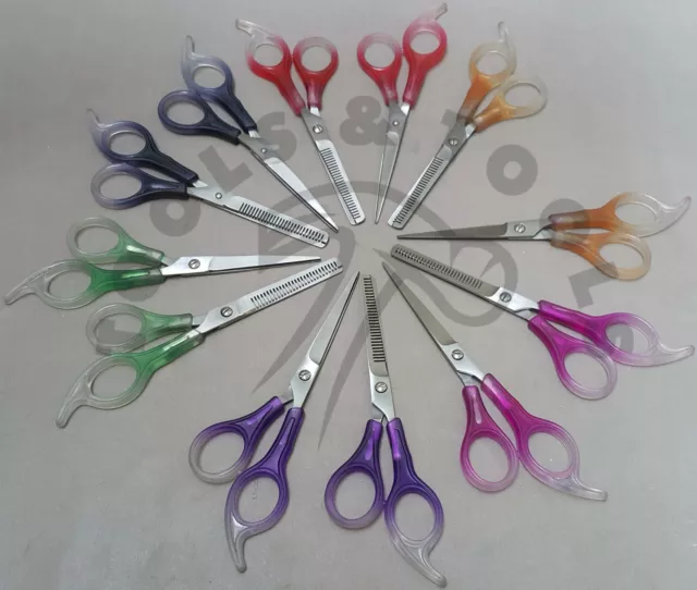 Hochwertig Friseur Schere 17.8cm Plastik Griff Haare Schneiden Scharf 6 Farben