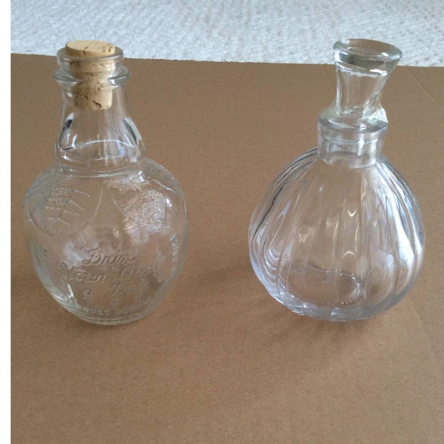 Juego de 2 frascos de vinagre boticario de vidrio transparente