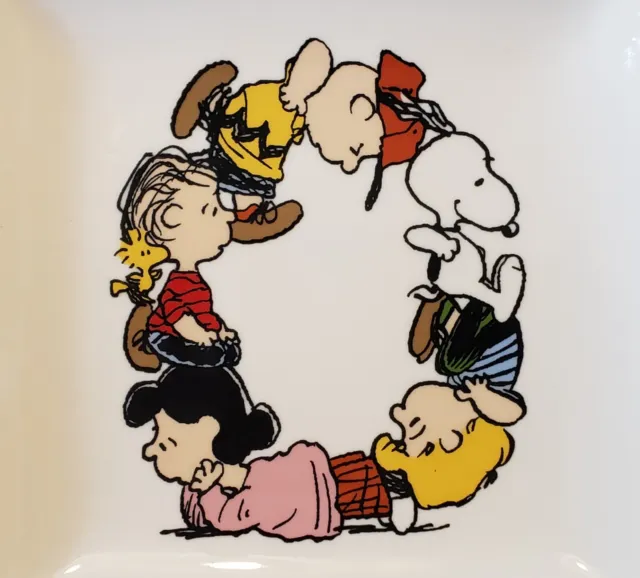 Peanuts Plate Lucy Linus Charlie Brown Snoopy Schroeder Pottery Barn Square 3