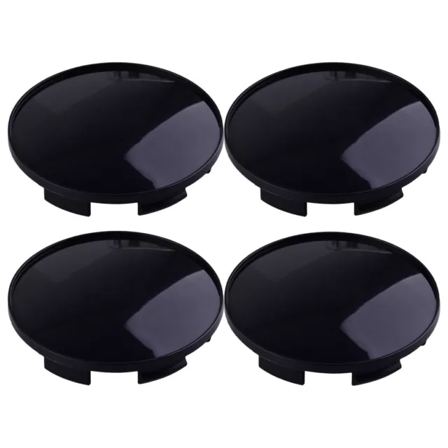 4pcs 68mm ABS Plastic Black Car Wheel Rim Center Hub Caps Covers Hat Set No Logo