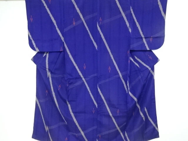 42722# Japanese Kimono / Antique Omeshi Kimono / Woven Geometric