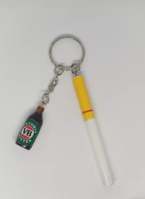 VB mini Bottle Vic bitter Beer full smoke Bogan cigarette Keychain Keyring 140