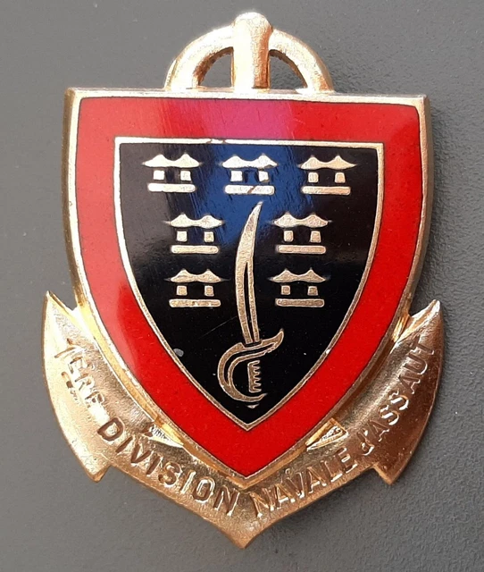 Insigne Original Fusiliers Marins 1955 Algérie - Badge Militaire Français Vintage