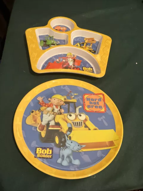 2 placas divididas para niños pequeños Bob The Builder nuevas