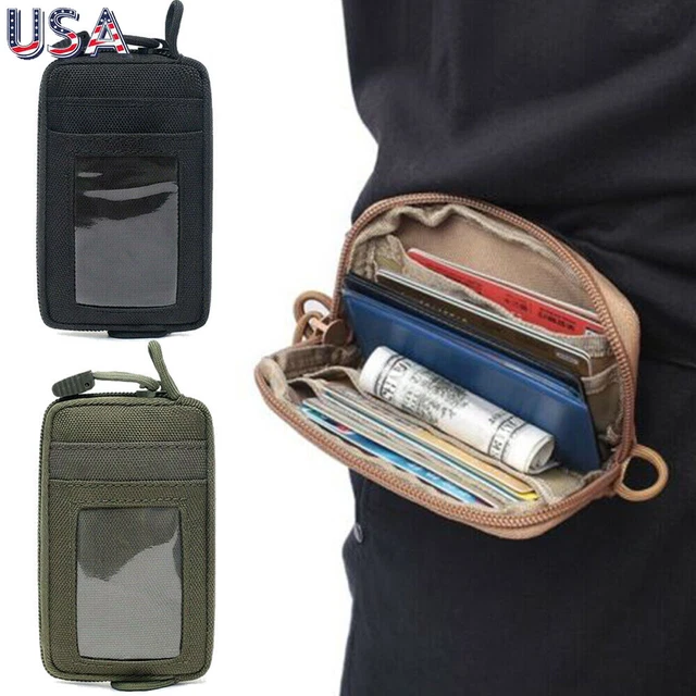 Tactical Nylon Wallet Pouch Waterproof EDC Waist Bag Coin Purse Key Card Holder