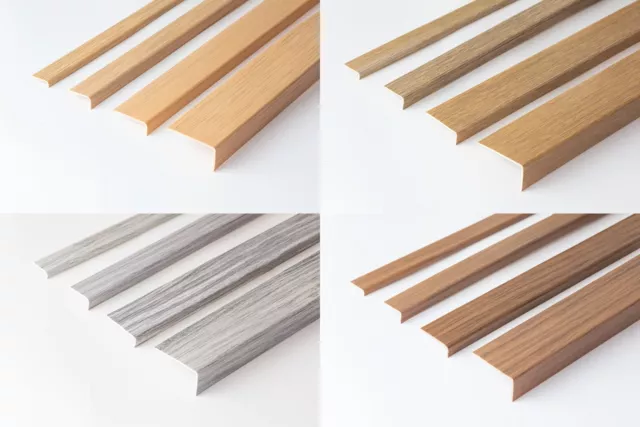 Unequal Wood Effect Plastic Pvc Corner 90 Degree Angle Trim 1 Metre 39.37"