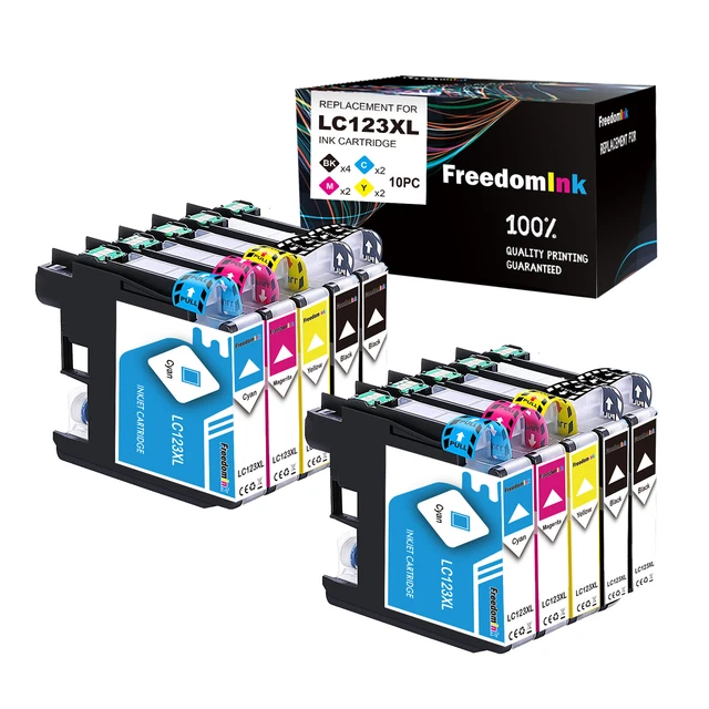 10 Patronen für Brother LC-121 LC-123 DCP-J 132W 152W 172W MFC-J 245 470DW 650DW