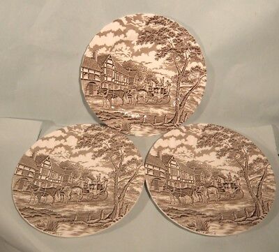 Antique Myott Royal Mail Plates Dinner Set of Three 10" Staffordshire Mint! Nice