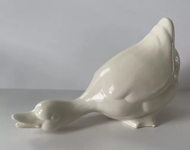 Vintage ~ Imperial Pottery ~ White Porcelain Ceramic Duck Goose USA Joplin Mo.