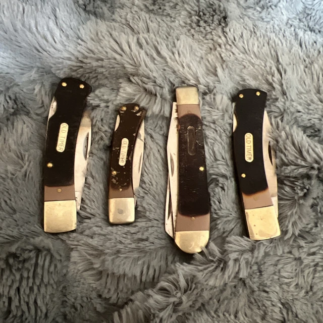 4 LOT New Vtg Schrade Old Timer 30T 1113577 950T Locking No Broken Blade Knife