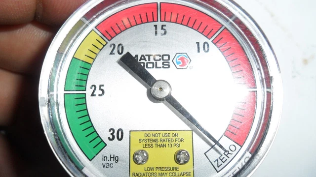 Matco TOOLS   Vacuum REPLACEMENT  gauge MCR10001 MCR1031A BIN FREE SHIP