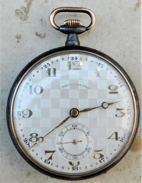 NO RESERVE Rode Watch Co c1930s Gun Metal Pocket Watch Vintage Antique