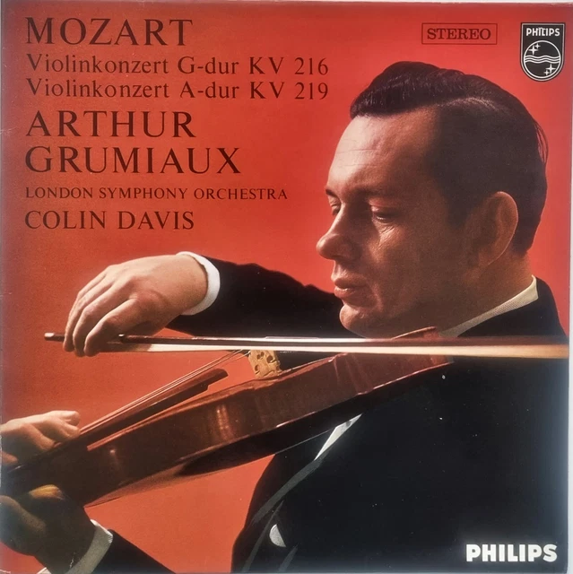 MOZART VIOLIN CONCERTOS n°3 & 5 Arthur Grumiaux Davis Philips 835 112