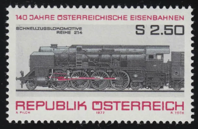 1560 140 Jahre Österreichische Eisenbahnen, Lokomotive BR 214 (1937), 2.50 S **