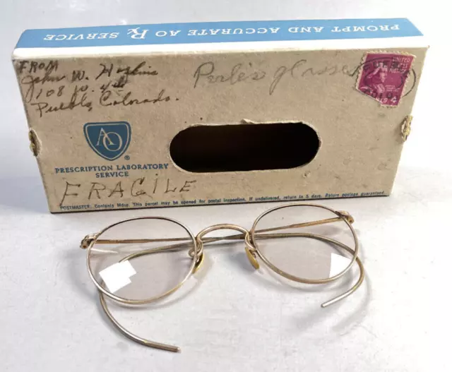 Vintage American Optical Ao 12k gold filled eyeglasses frames w/ box