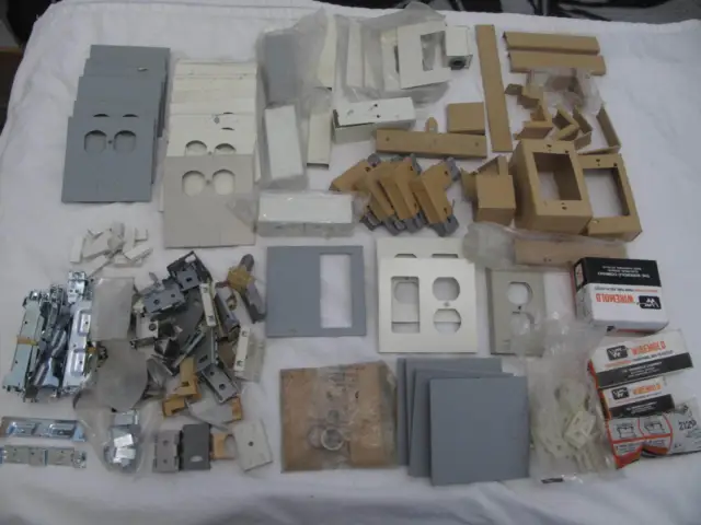 Mixed Lot Wiremold Items - Cover Plates, Clips, Corners, Mounting Hardware, etc