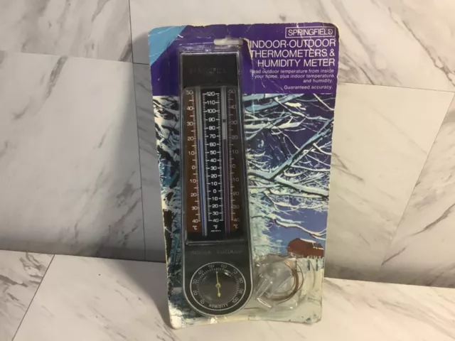 Vintage Brewster Indoor Outdoor thermometers by Springfield 12 tall in  box.