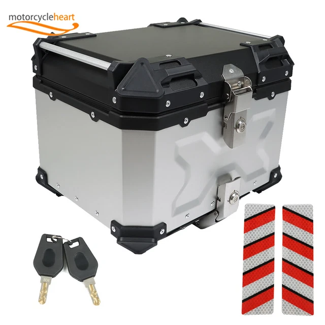 SILVER MOTORCYCLE LUGGAGE Waterproof Tail Box Top Case Scooter Trunk