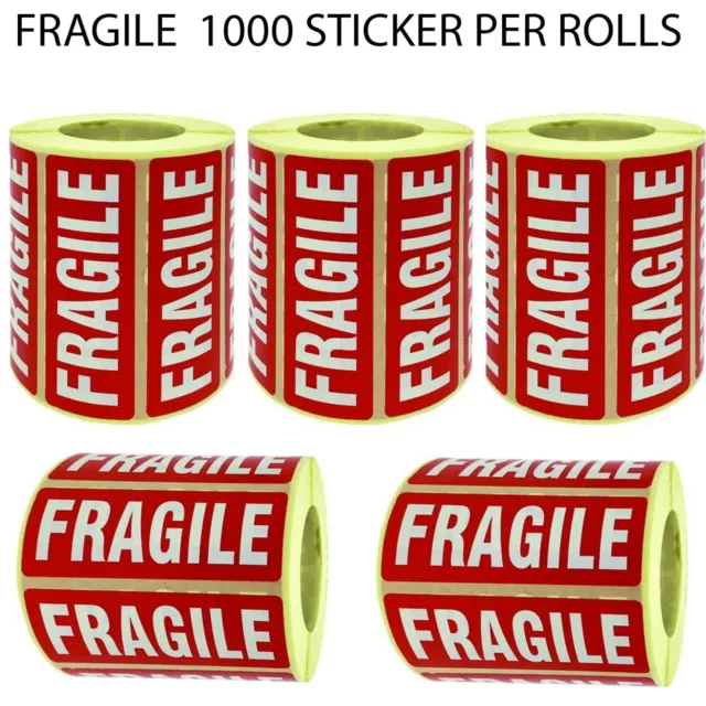 New Fragile Parcel Labels Postage Stickers - 89 x 32mm  Permanent Self Adhesive