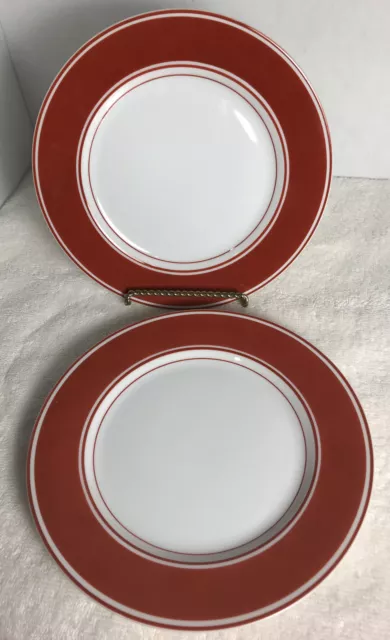 FITZ & FLOYD RONDELET TERRA COTTA 7 1/2" SALAD PLATES  Set of 2 EUC