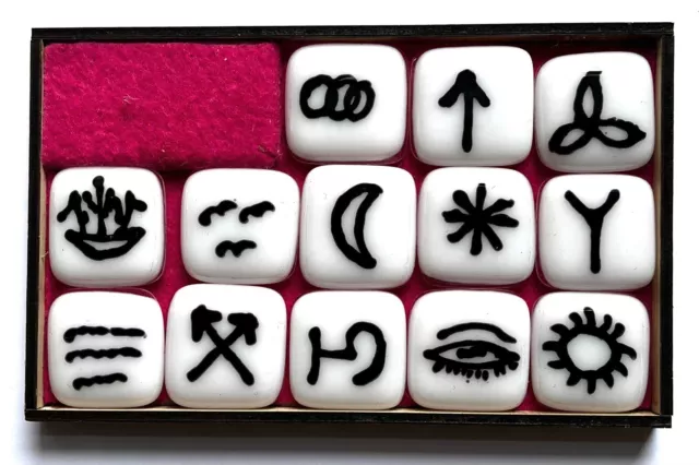 Witches Rune Stones Set Handmade Fused Glass For Divination Wiccan Pagan Witch