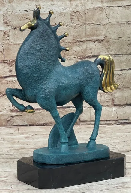 Mid Century Modernist Abstract Brutalist Horse Bronze Sculpture M Lopez Deal