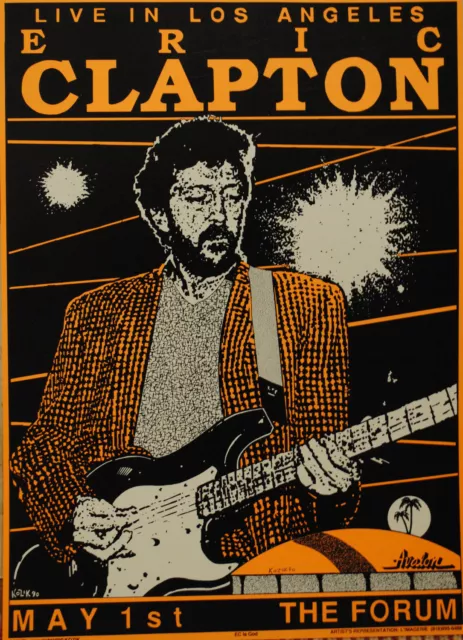 Eric Clapton Live In Los Angeles Vintage Music Poster Art - 0439