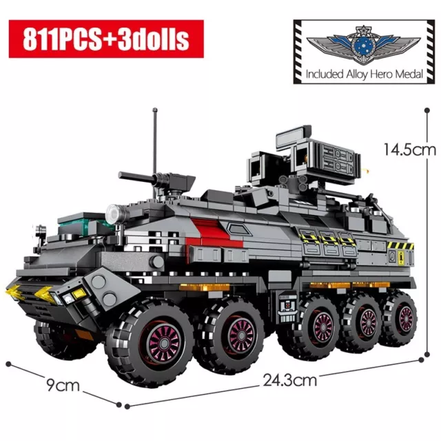 811pcs Military Tank Cargo Van Transport Truck Building Blocks Bricks Toys