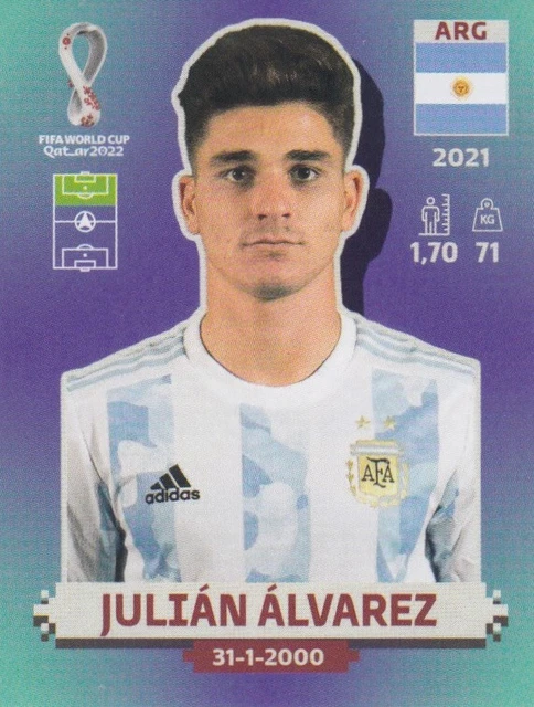 Panini Sticker Fußball WM 2022 Nr. ARG 15: Julian Alvarez Argentina Bild NEU