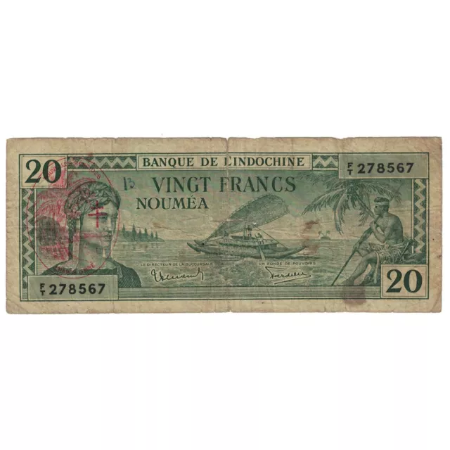 [#635104] Banknote, New Hebrides, 20 Francs, undated (1945), Undated (1945), KM: