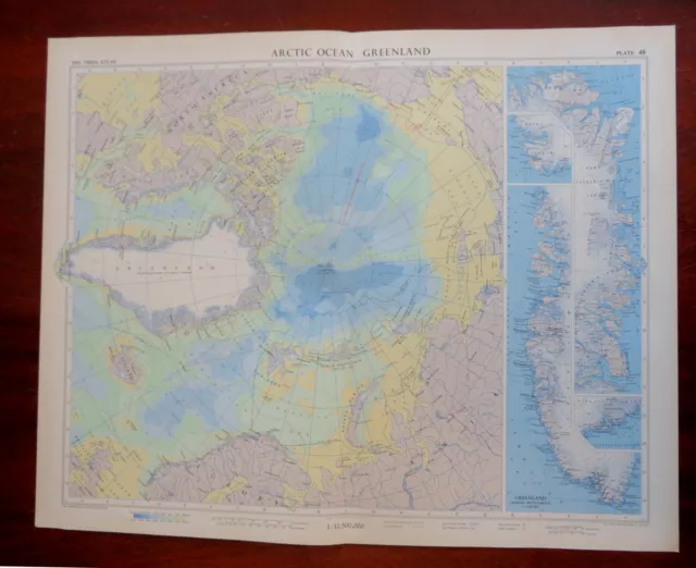 Arctic Ocean & Greenland Svalbard Scandinavia Russia Alaska 1959 Bartholomew map