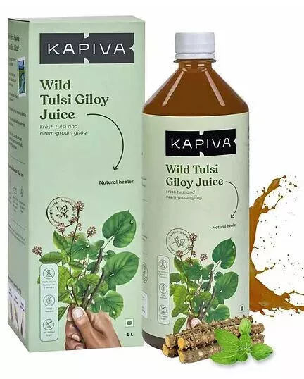 Kapiva Tulsi Giloy Jus Pour Toux Froid Immunité Peau & Santé Digestive 1L