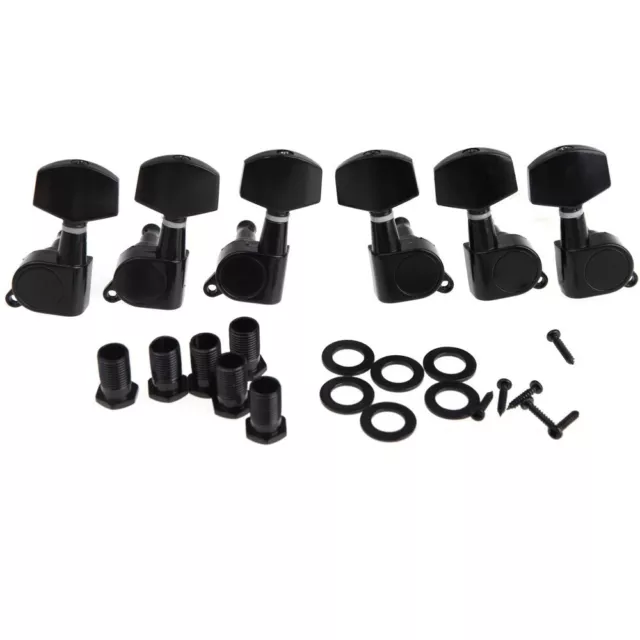 3R 3L Sealed Tuning Pegs Tuners Machine Head for Electric Acoustic Guitar Black