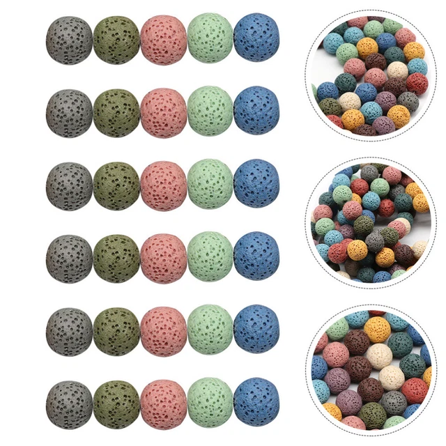 Circle Beads Beading Loose Volcanic Stone Beads Spacer Beads