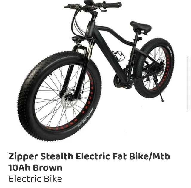 ZIPPER STEALTH ELECTRIC Fat Bike 26 inch MTB EBIKE 10Ah Not