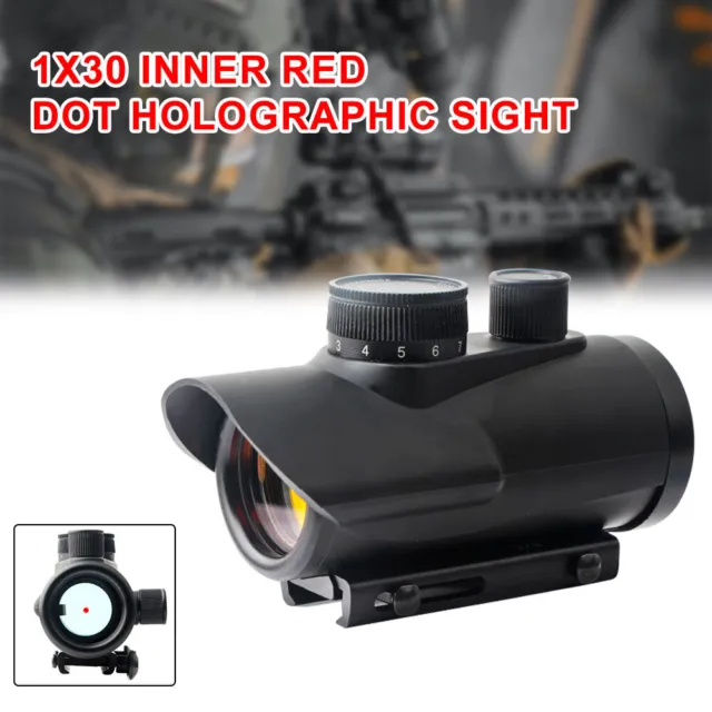 4" INNER RED DOT 30mm SIGHT SCOPE WITH 11MM/20MM PICATINNY MOUNTING RAIL ADAPTER