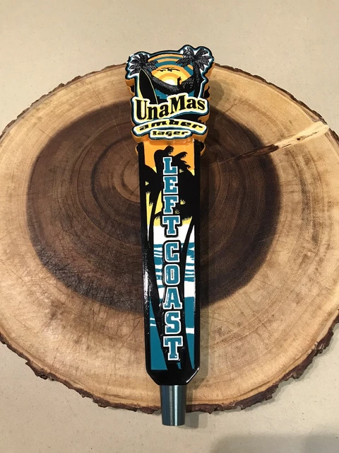 Left Coast Brewing Una Mas Amber Lager Figural Beer Tap Handle Ocean Theme