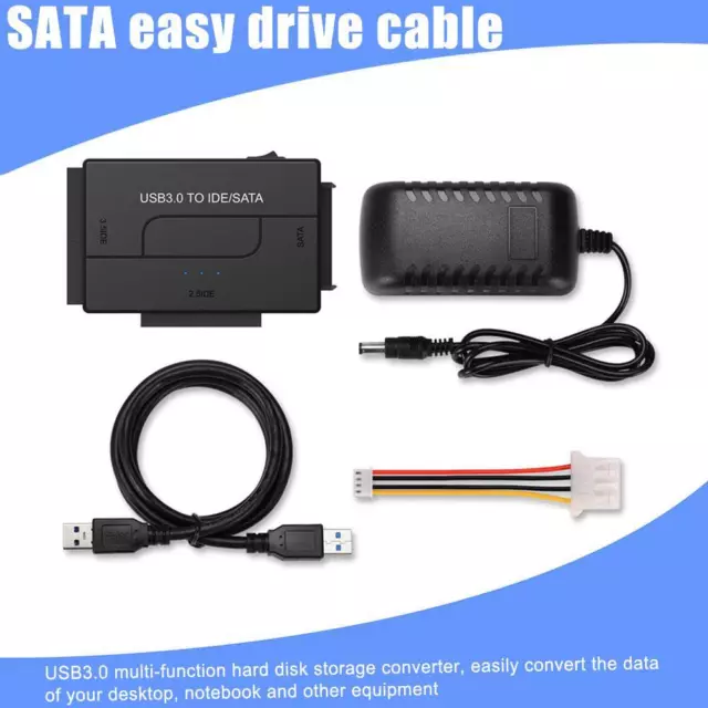 USB 3.0 to IDE & SATA Converter External Hard Drive Adapter Kit 2.5"/3.5" Cable-