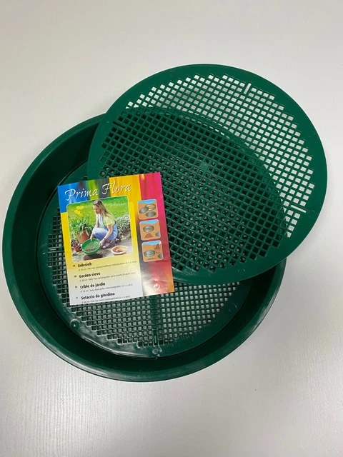 Gartensieb Erdsieb mit 2 Siebeinsätzen Erdesieb Rüttelsieb Durchwurfsieb Ø 38cm