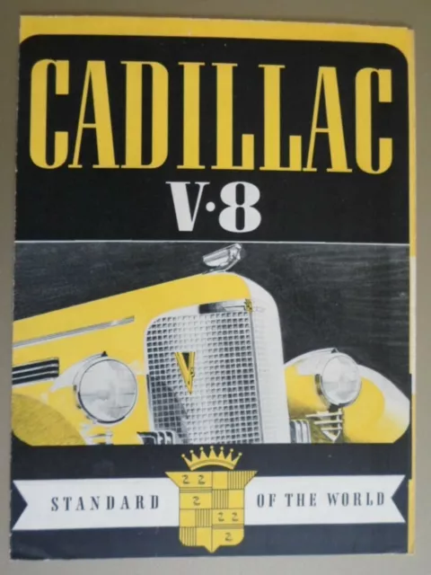 CADILLAC V8 SERIES orig 1938 USA Mkt Sales Brochure - Imperial Sedan Convertible