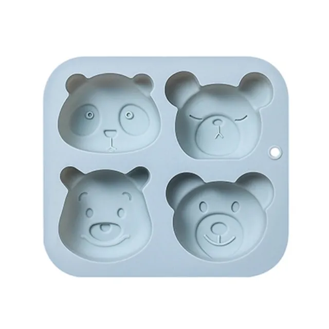 4 Cavities Fondant Moulds Silicone Chocolate Molds Candy Bear Shaped