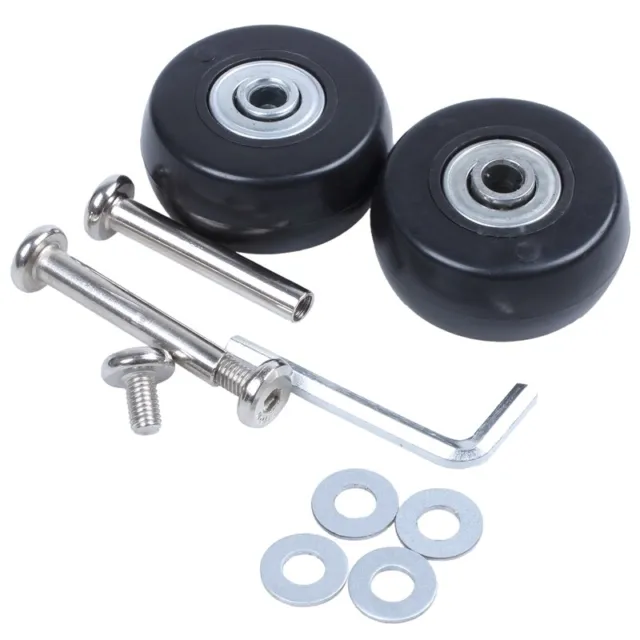 2X of Luggage Suitcase Replacement Wheels Axles Deluxe Repair Tool OD 40mm L4T8)