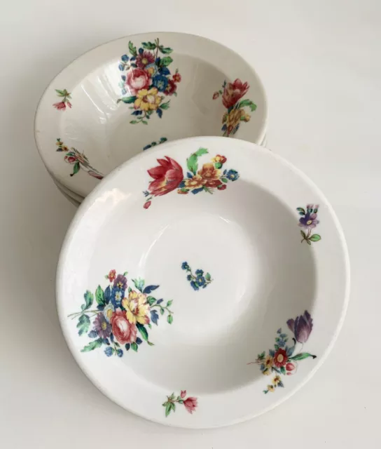 Vintage Syracuse China restaurant ware FOUR BOWLS like the Cathay pattern Floral