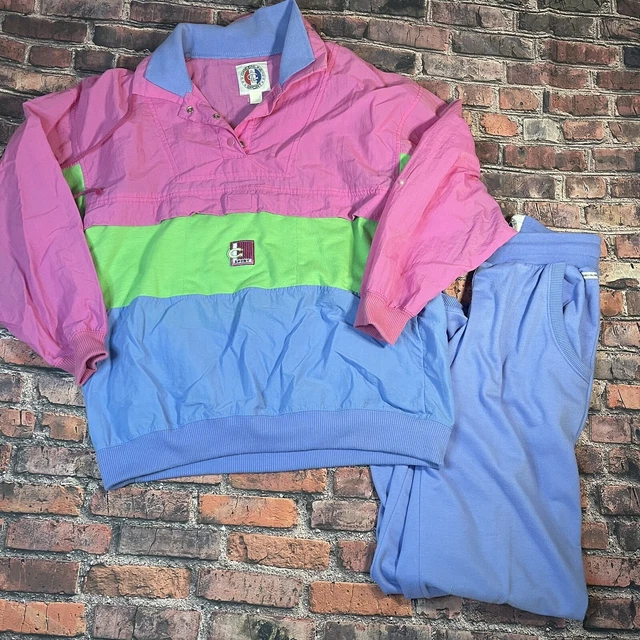 Vintage 80s 90s Greenline Sport Womens Track Suit Jacket Joggers Medium Large