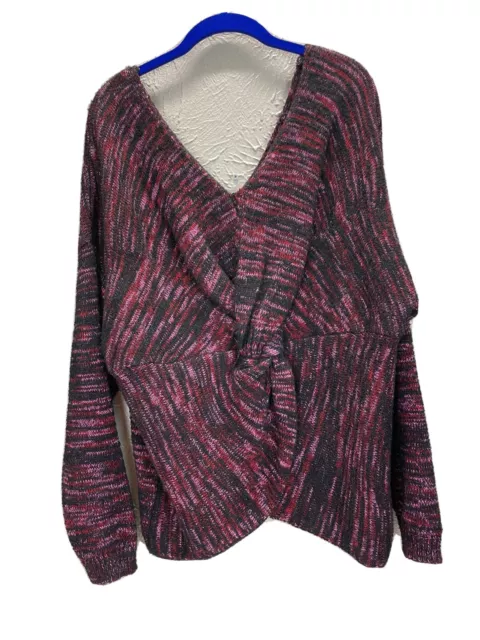 MAURICES V Neck Pullover long Sleeve twist front Sweater Women's Size XL