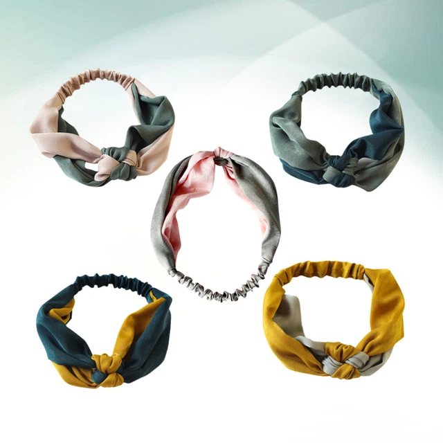 6 pz fascia elastica due colori fascia per capelli cravatte per capelli stile nodo cinese tesa larga