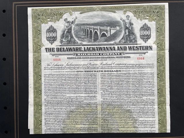 Hist. Partager 1942 The Delaware, Lackawanna And Western Railroad Env. 37x25cm