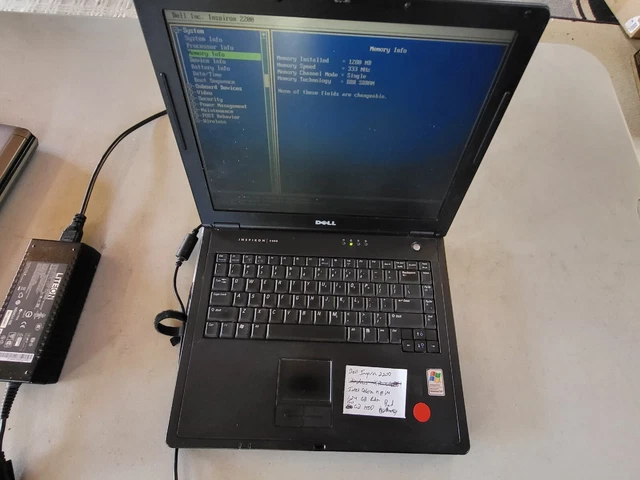 Vintage Dell Inspiron 2200 Celeron M 1.2GB RAM 60GB HDD Bad Battery No OS